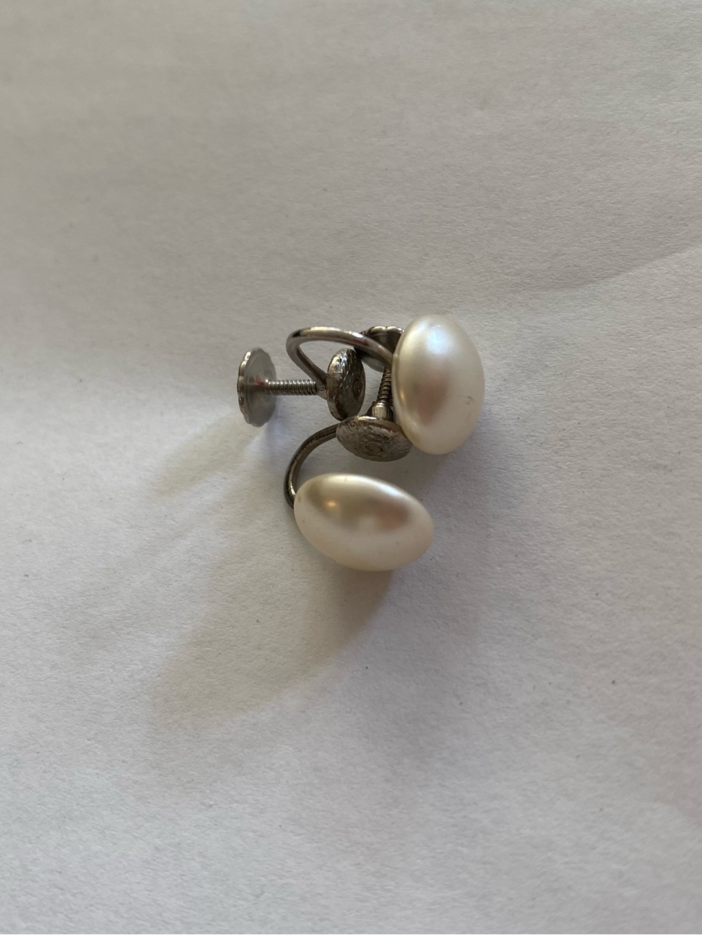 Vintage Signed Richelieu Faux Pearl Screwback Earrings